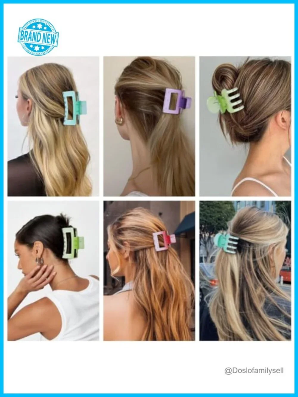 12 Pcs Hair Claw Clips Set - Durable Plastic Spring Clips for All Hair Types